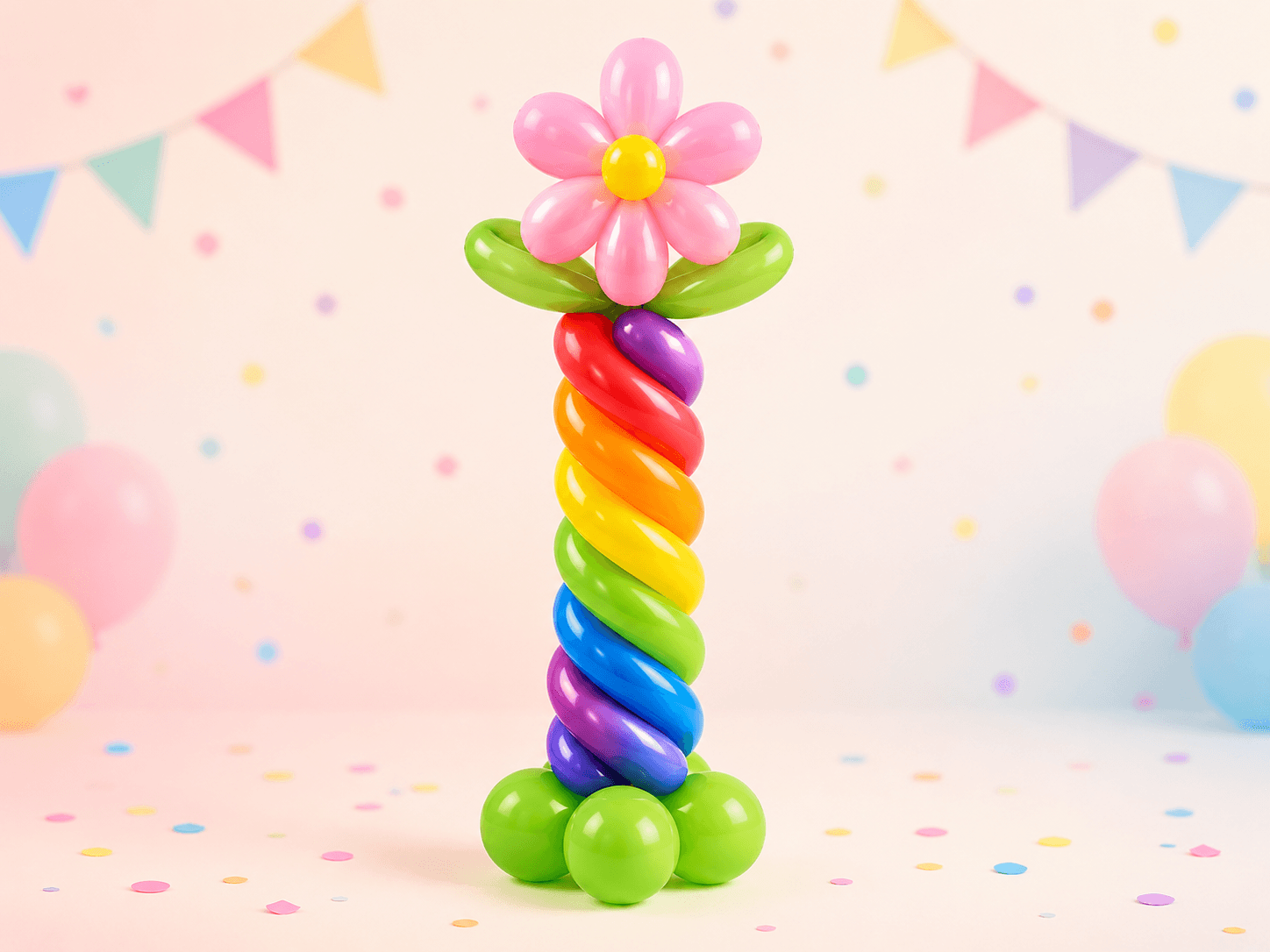 Colourful twisted balloon creation