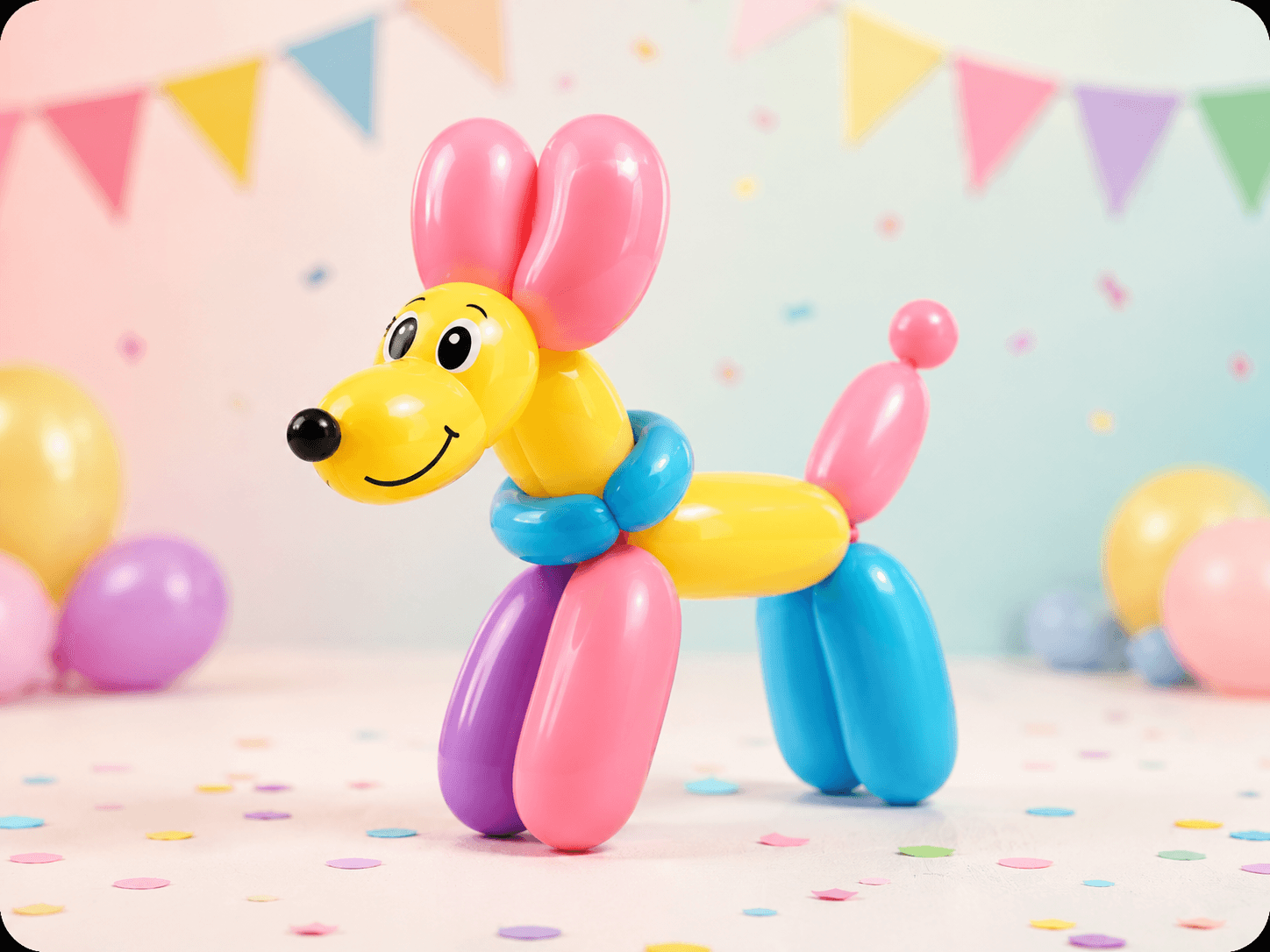 Colourful balloon dog creation