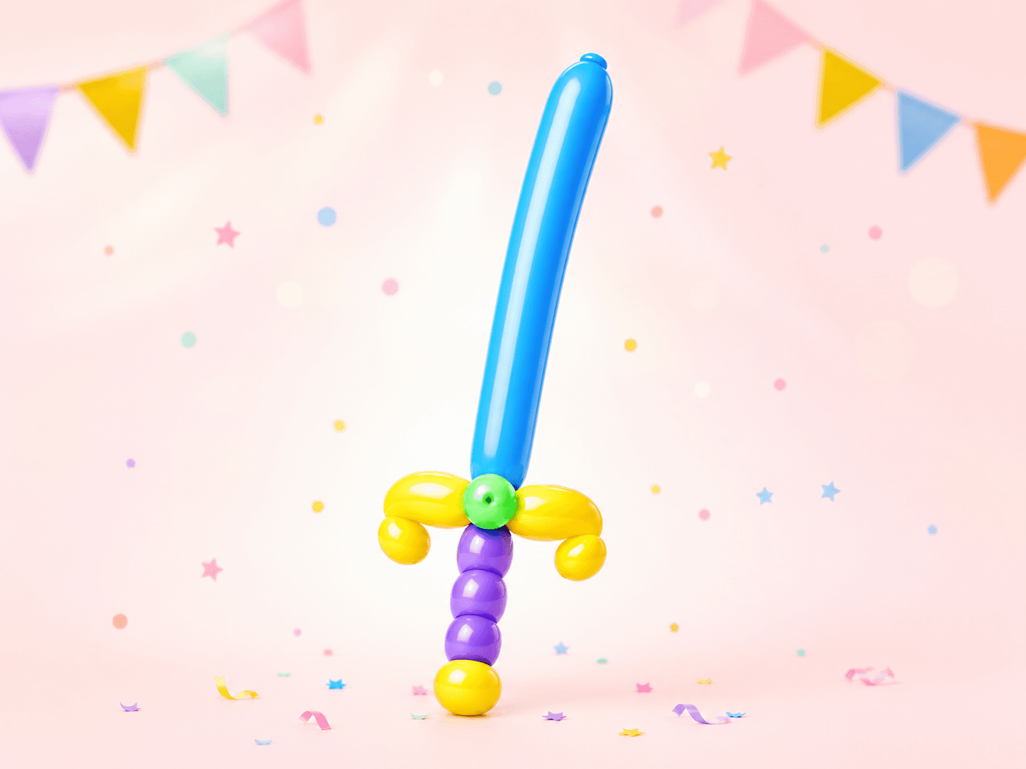 Colourful balloon sword creation