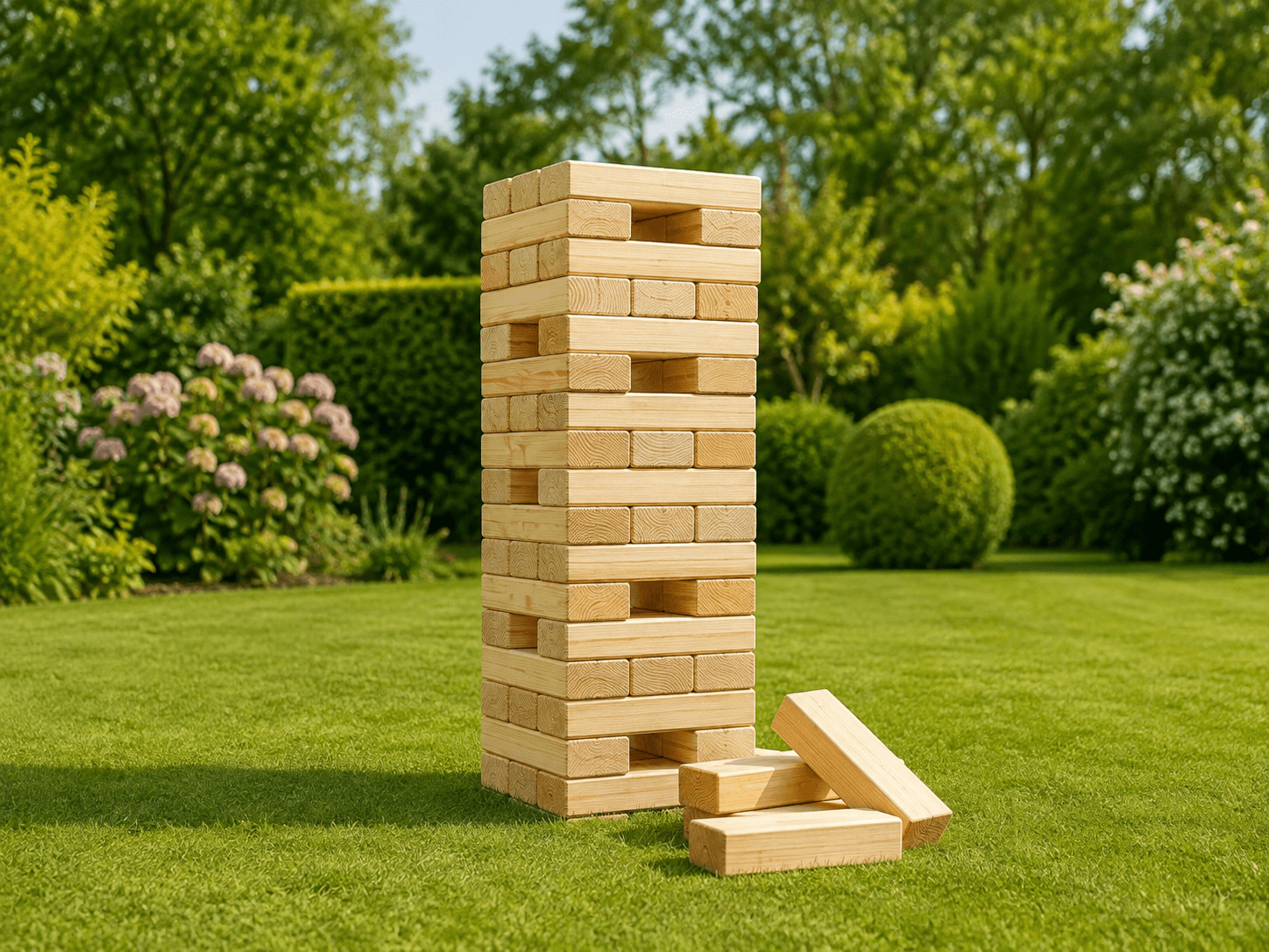 Giant Jenga garden game for children's party hire