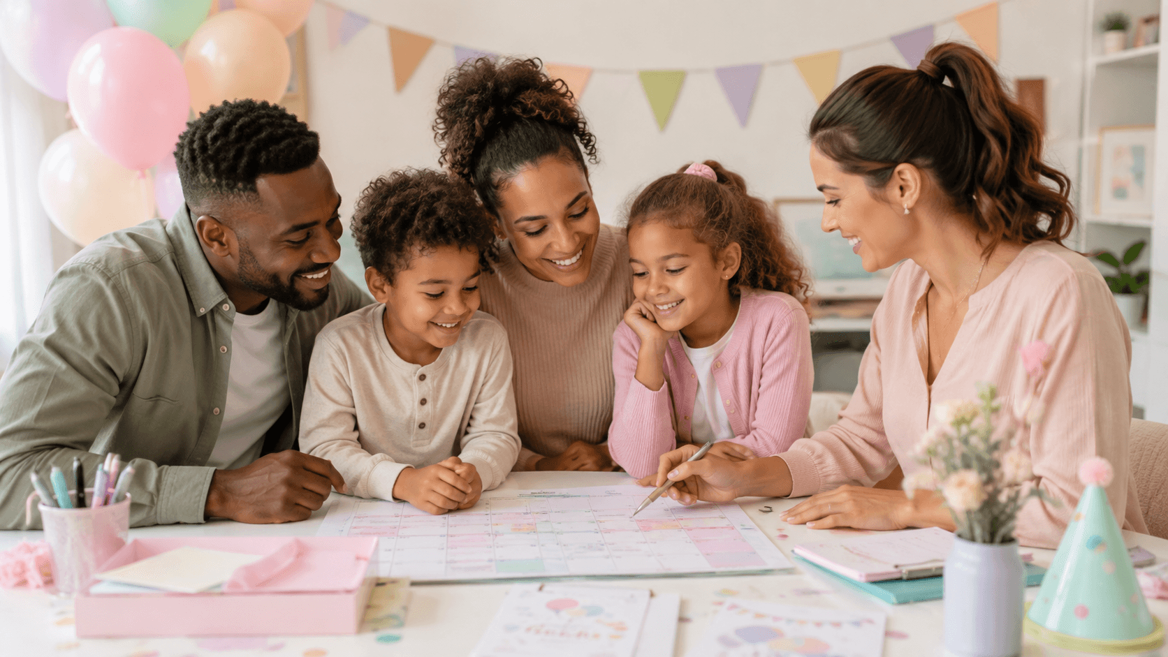 Family planning personalised children's party arrangements before the event