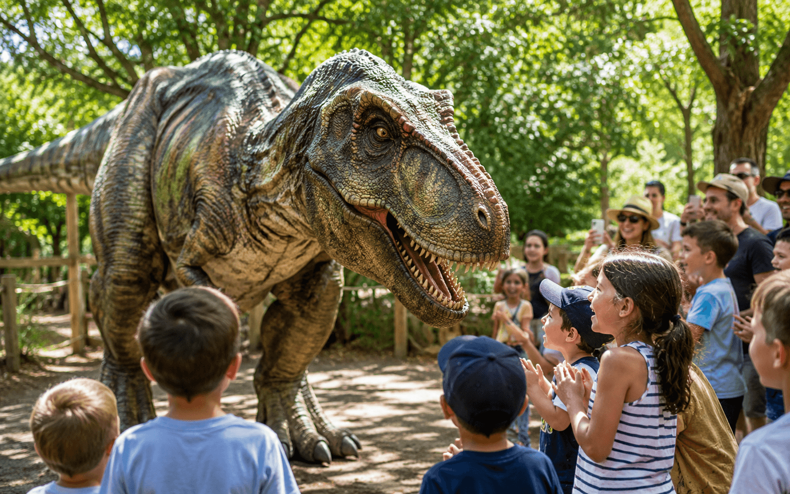 Realistic dinosaur entertainment for children's parties