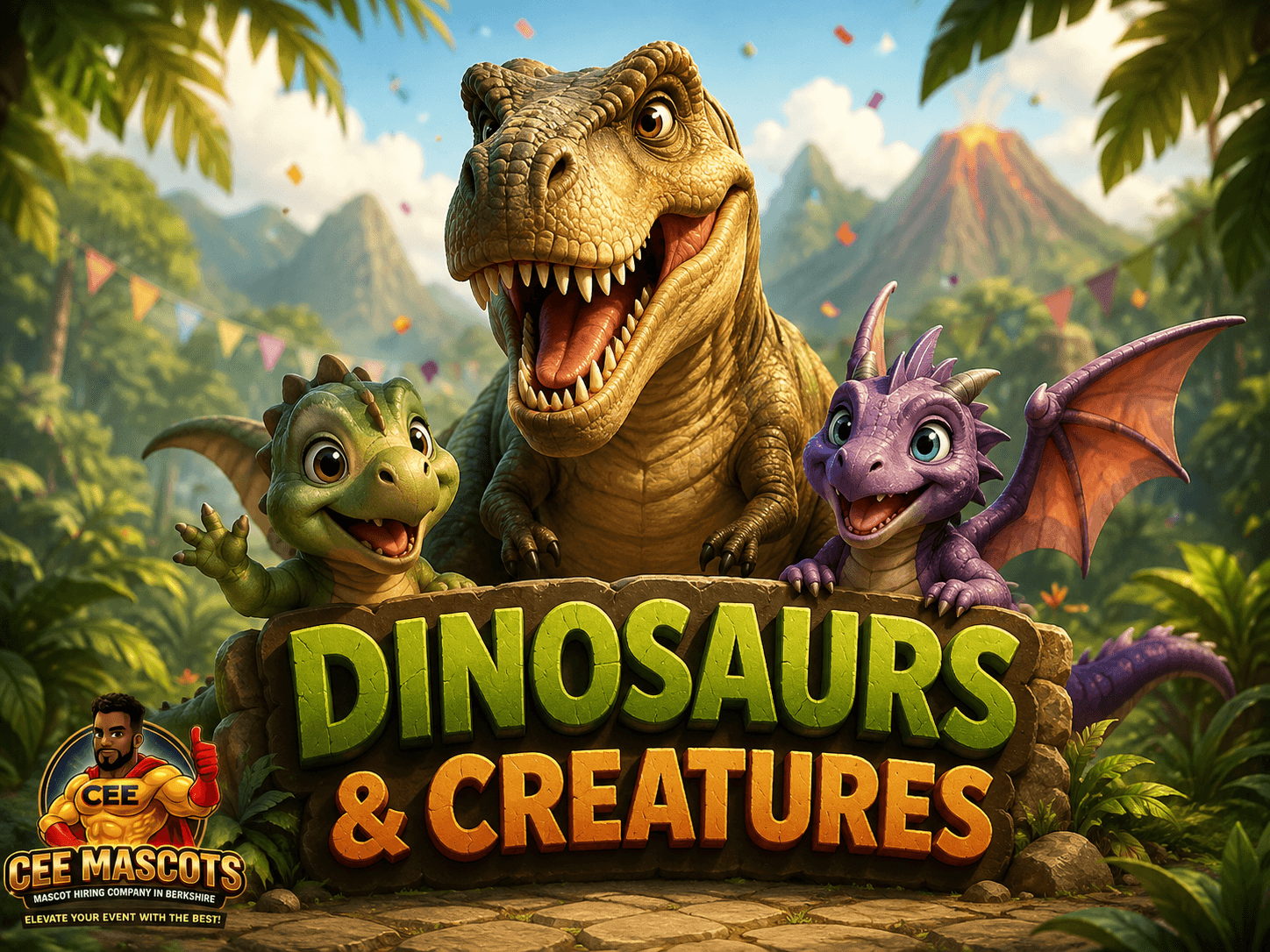 Dinosaur and creature entertainment from CEE Mascots