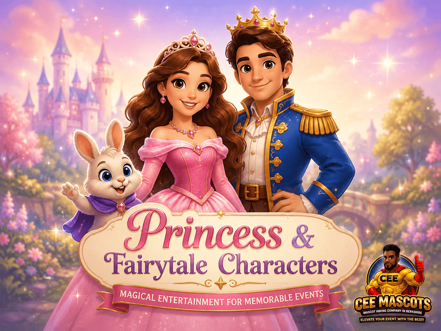 Original princess and fairytale-style characters from CEE Mascots