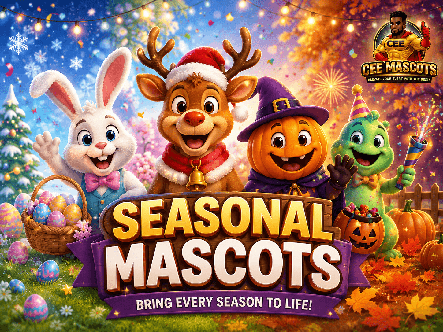Seasonal mascot entertainment from CEE Mascots