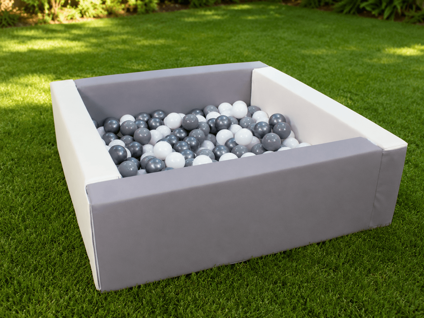 Grey and white ball pit for soft play hire