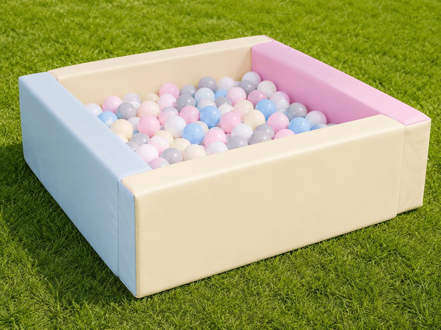 Pastel ball pit for children’s soft play hire